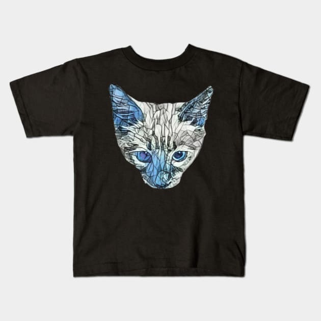 Blue Colorpoint Ragdoll Kitten Design Kids T-Shirt by DoggyStyles